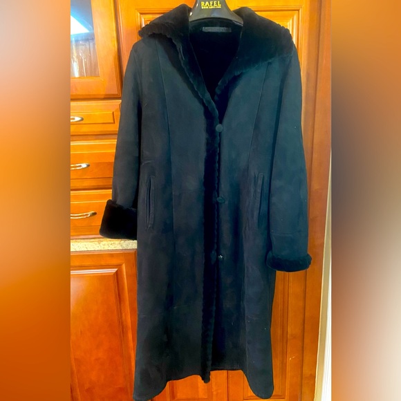 Genuine Sheepskin Full-Length Shearling Coat with Wool Lining - 6P - Picture 1 of 11